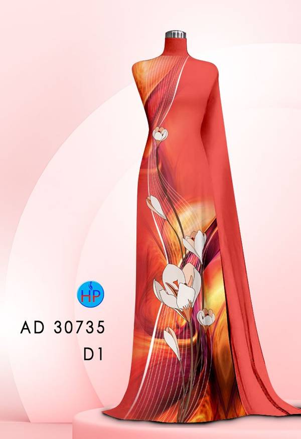 Vải Áo Dài Hoa In 3D Độc Đáo AD 30735