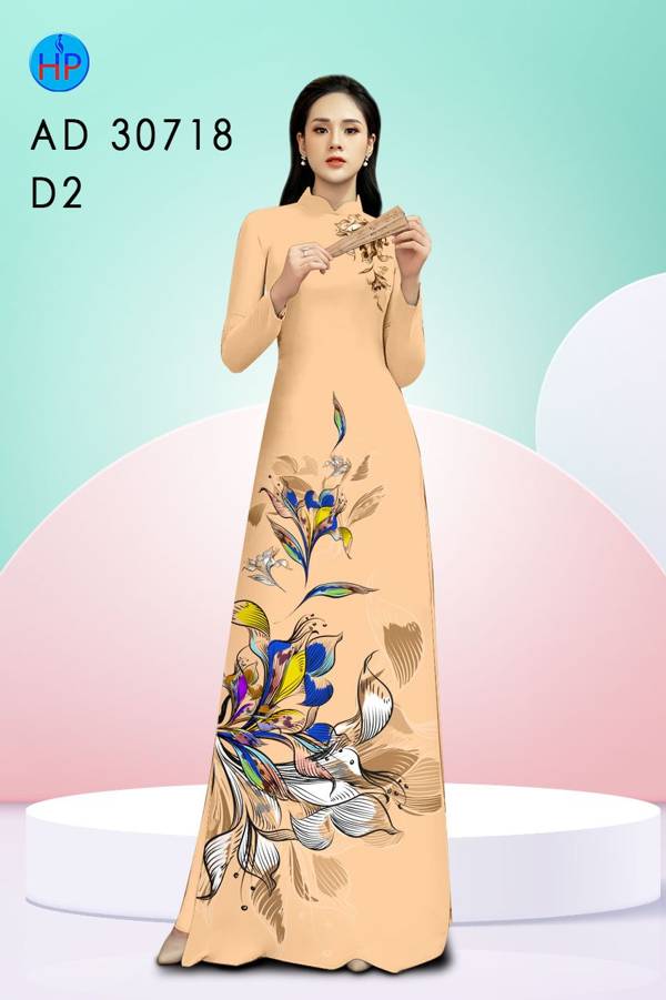 Vải Áo Dài Hoa In 3D Độc Đáo AD 30781