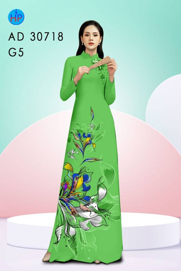 Vải Áo Dài Hoa In 3D Độc Đáo AD 30781