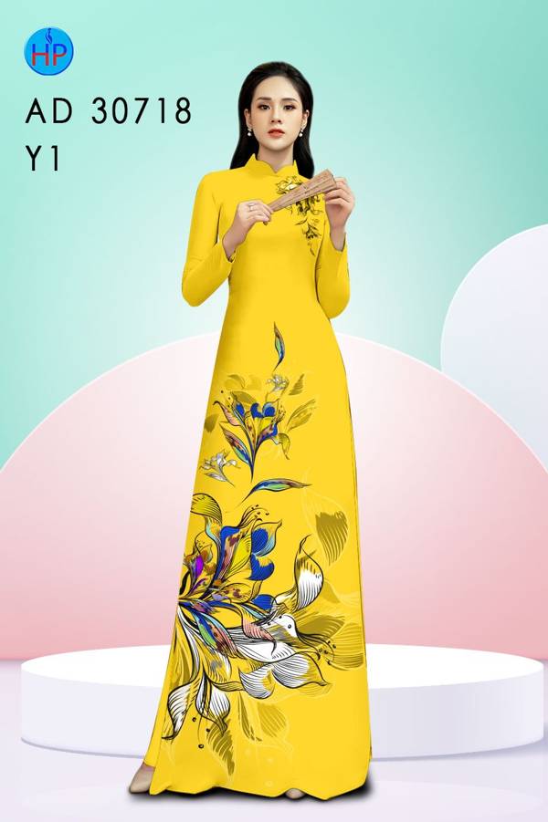 Vải Áo Dài Hoa In 3D Độc Đáo AD 30781