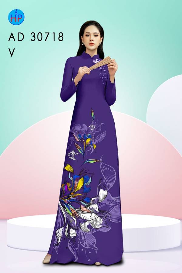 Vải Áo Dài Hoa In 3D Độc Đáo AD 30781