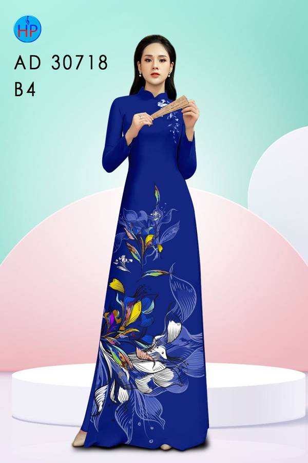 Vải Áo Dài Hoa In 3D Độc Đáo AD 30781