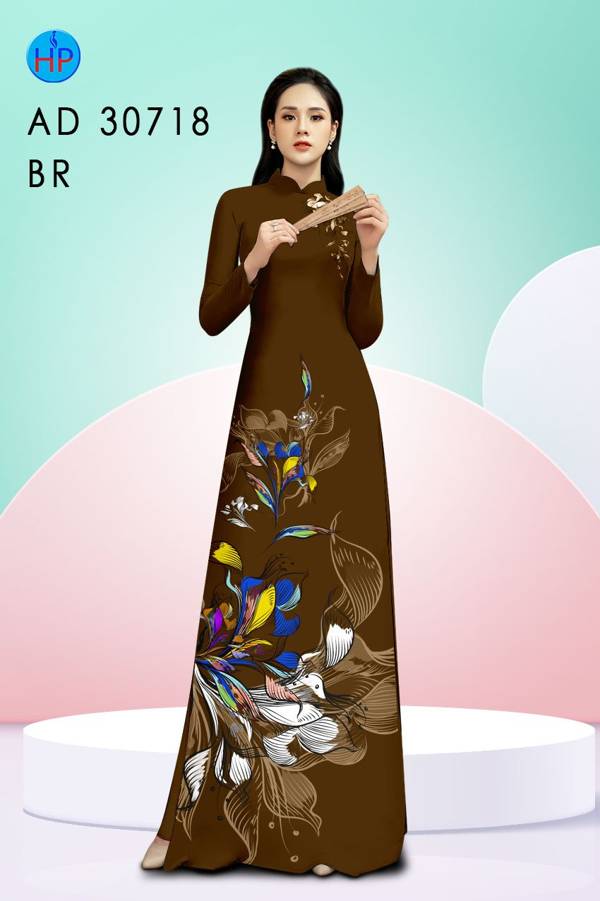 Vải Áo Dài Hoa In 3D Độc Đáo AD 30781