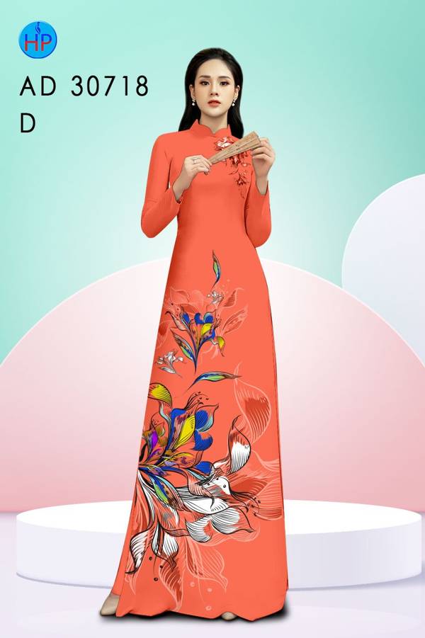 Vải Áo Dài Hoa In 3D Độc Đáo AD 30781