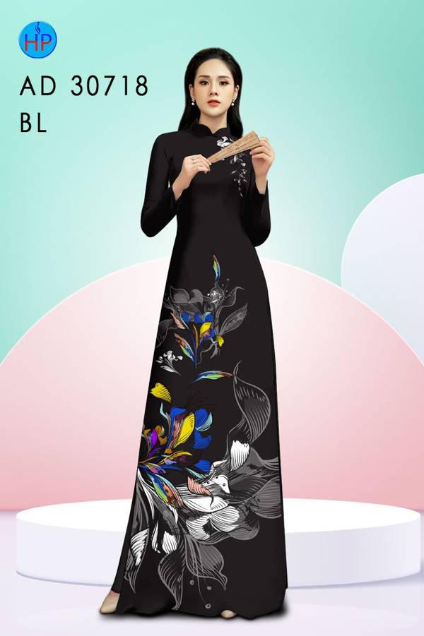 Vải Áo Dài Hoa In 3D Độc Đáo AD 30781