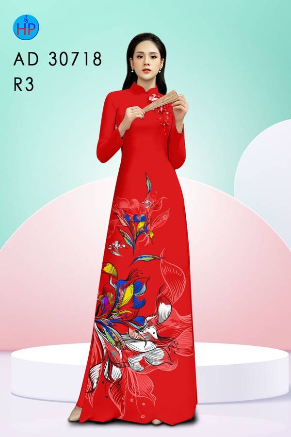 Vải Áo Dài Hoa In 3D Độc Đáo AD 30781