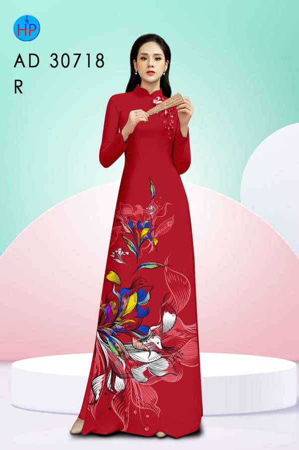 Vải Áo Dài Hoa In 3D Độc Đáo AD 30781