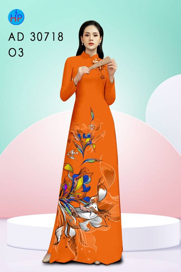 Vải Áo Dài Hoa In 3D Độc Đáo AD 30781