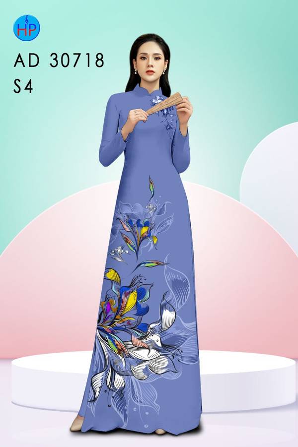 Vải Áo Dài Hoa In 3D Độc Đáo AD 30781
