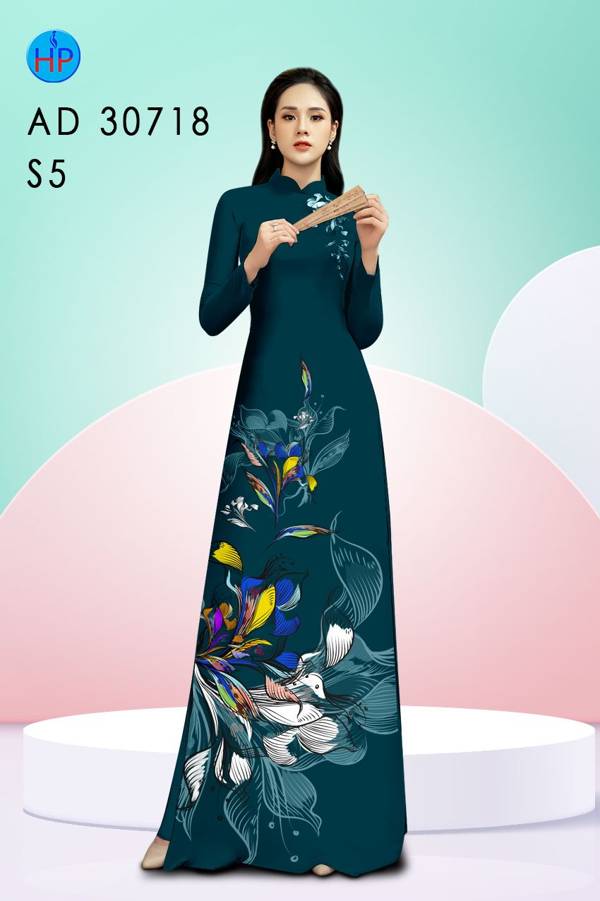 Vải Áo Dài Hoa In 3D Độc Đáo AD 30781