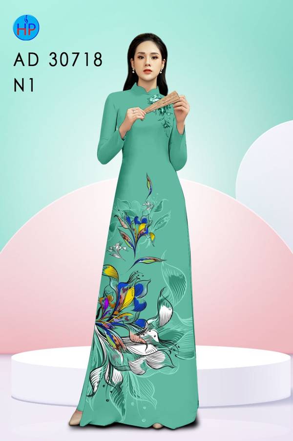 Vải Áo Dài Hoa In 3D Độc Đáo AD 30781