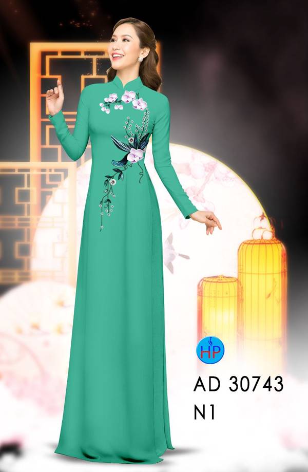 Vải Áo Dài Hoa In 3D Vừa Ra  AD 30743