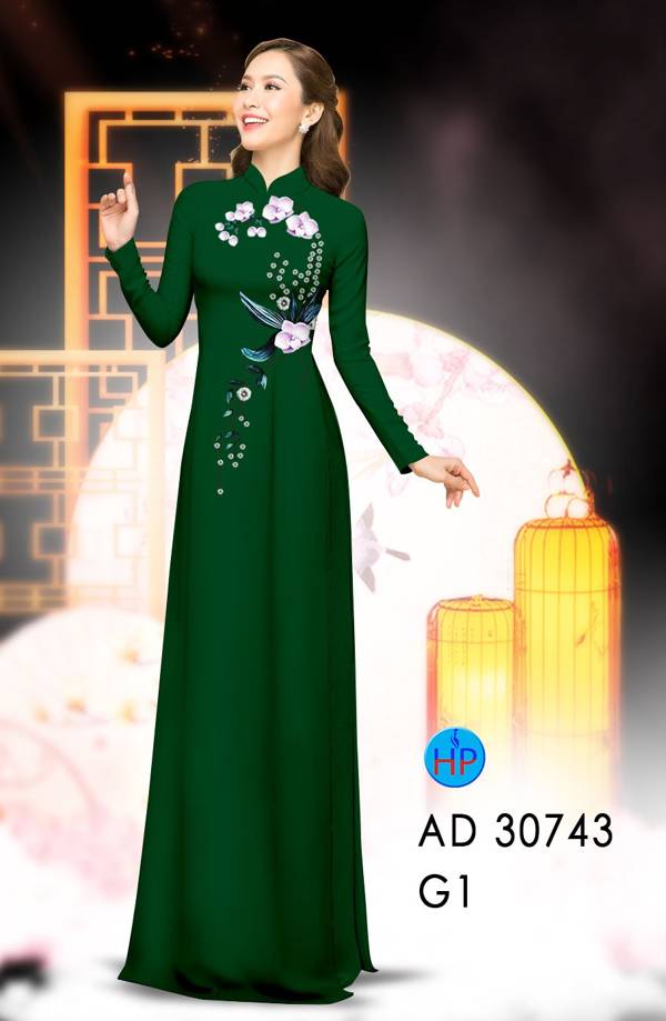Vải Áo Dài Hoa In 3D Vừa Ra  AD 30743