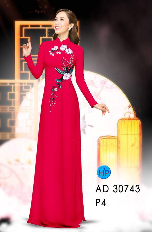 Vải Áo Dài Hoa In 3D Vừa Ra  AD 30743