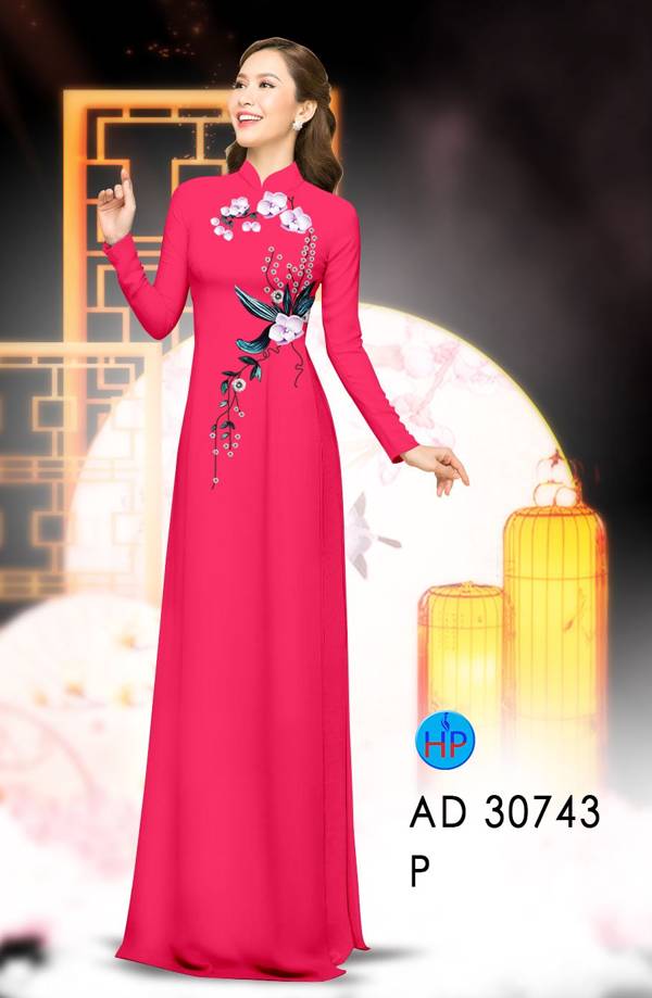 Vải Áo Dài Hoa In 3D Vừa Ra  AD 30743
