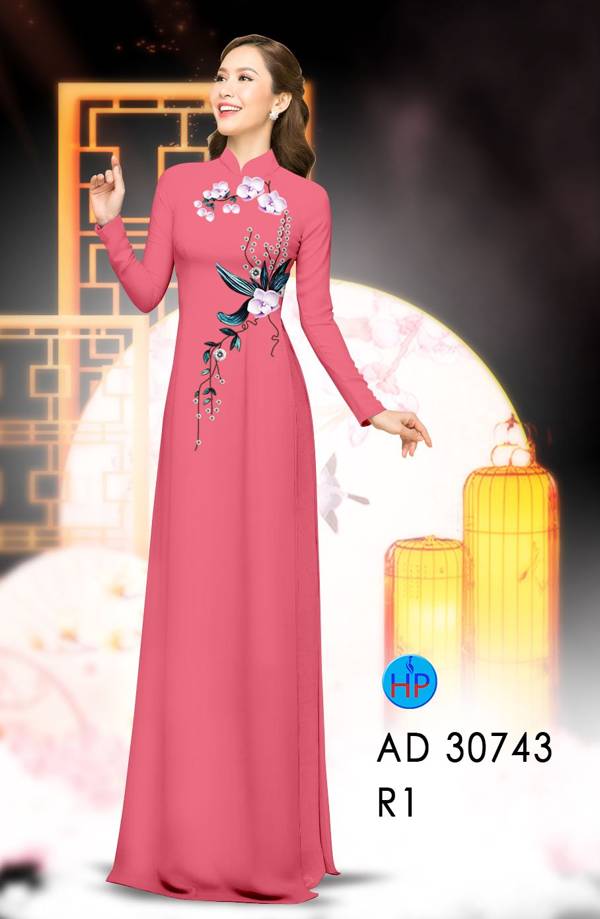 Vải Áo Dài Hoa In 3D Vừa Ra  AD 30743