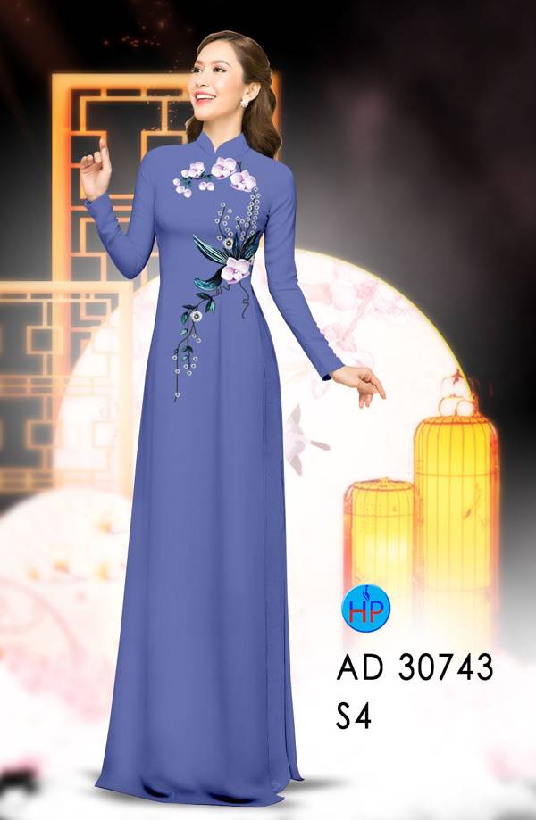 Vải Áo Dài Hoa In 3D Vừa Ra  AD 30743