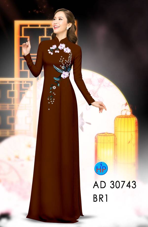 Vải Áo Dài Hoa In 3D Vừa Ra  AD 30743