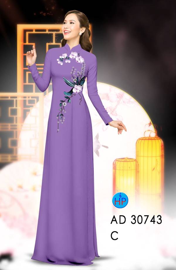 Vải Áo Dài Hoa In 3D Vừa Ra  AD 30743