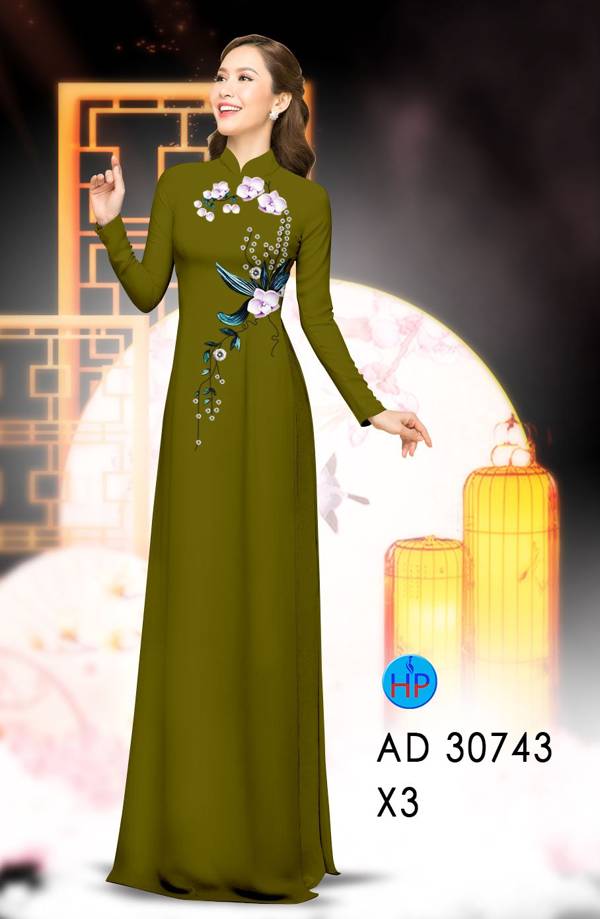 Vải Áo Dài Hoa In 3D Vừa Ra  AD 30743