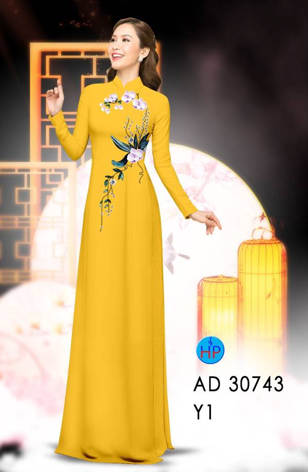 Vải Áo Dài Hoa In 3D Vừa Ra  AD 30743