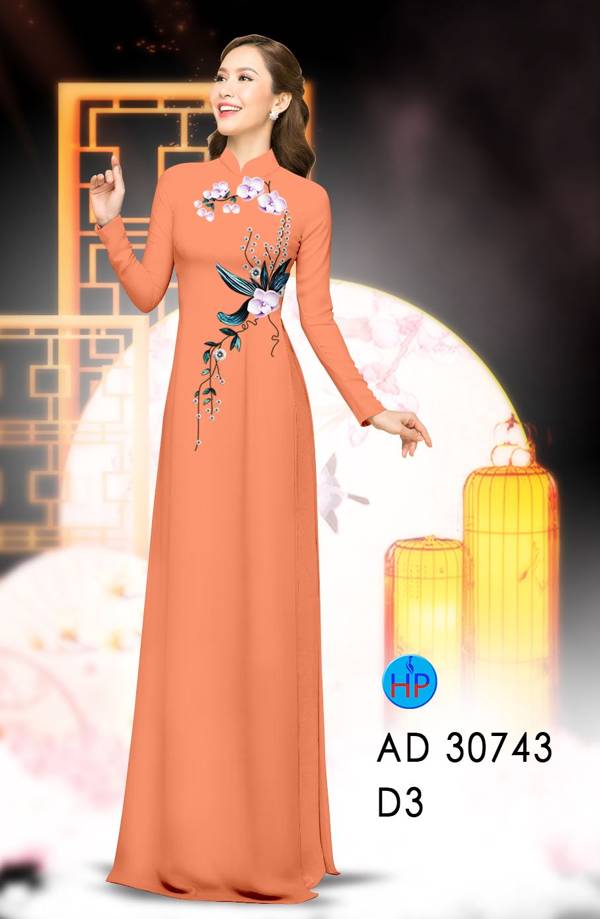 Vải Áo Dài Hoa In 3D Vừa Ra  AD 30743