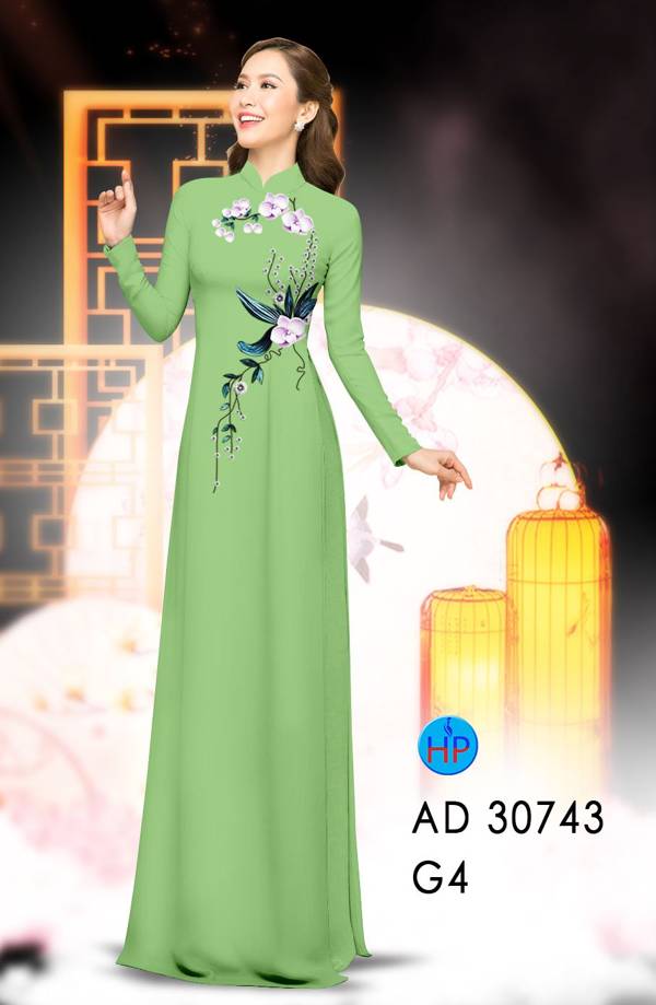 Vải Áo Dài Hoa In 3D Vừa Ra  AD 30743