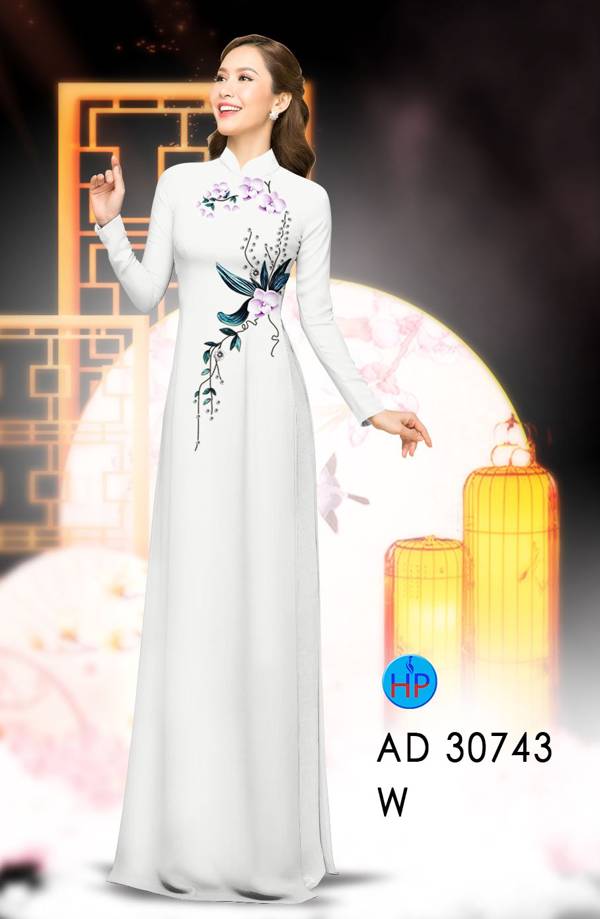 Vải Áo Dài Hoa In 3D Vừa Ra  AD 30743