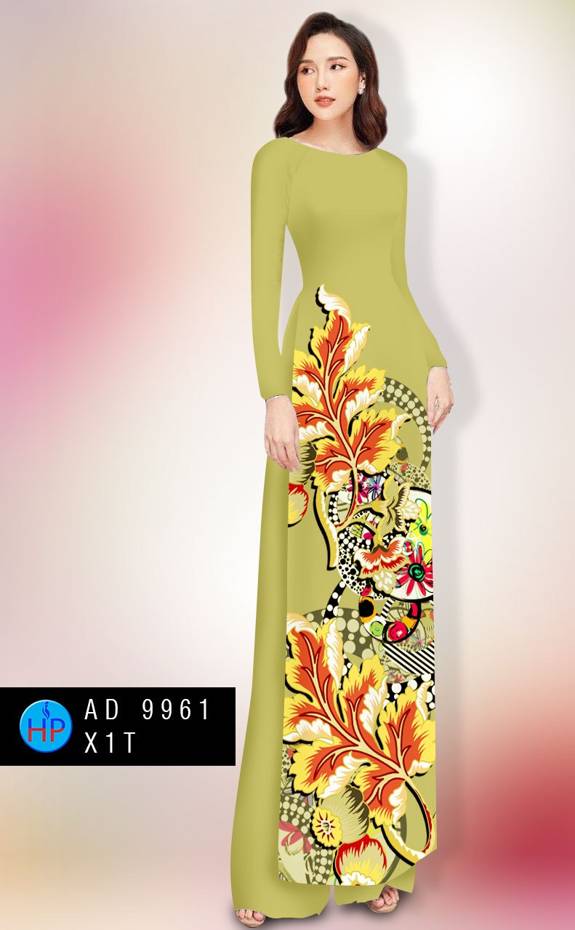 Vải Áo Dài In Hình Lá Vừa Ra AD 9961 44 Vải Áo Dài In Hình Lá Vừa Ra AD 9961