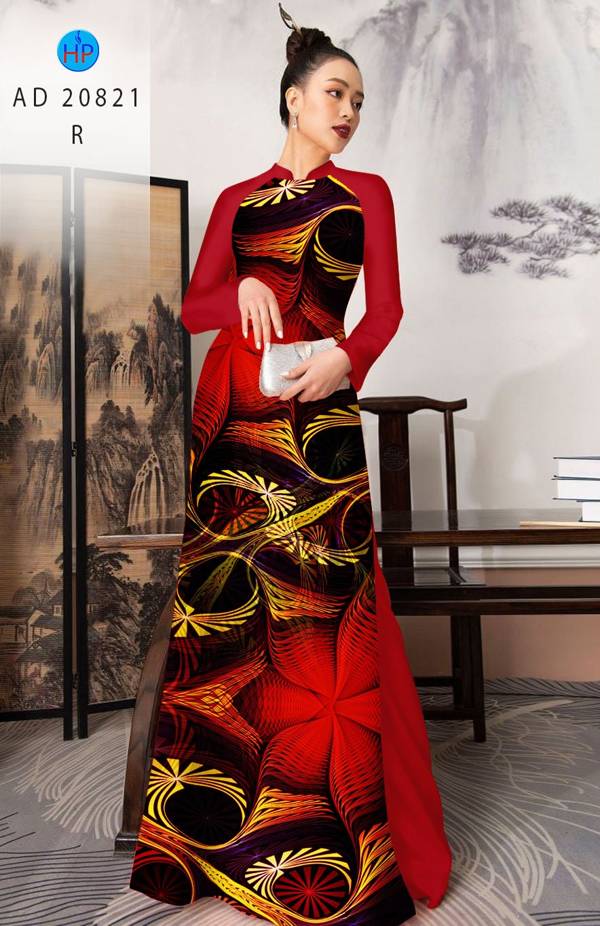 Vải Áo Dài Hoa In 3D Vừa Ra  AD 20821