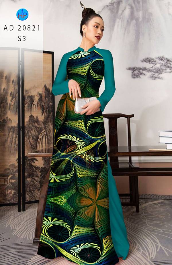 Vải Áo Dài Hoa In 3D Vừa Ra  AD 20821
