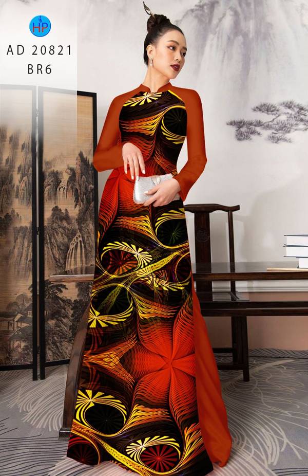 Vải Áo Dài Hoa In 3D Vừa Ra  AD 20821