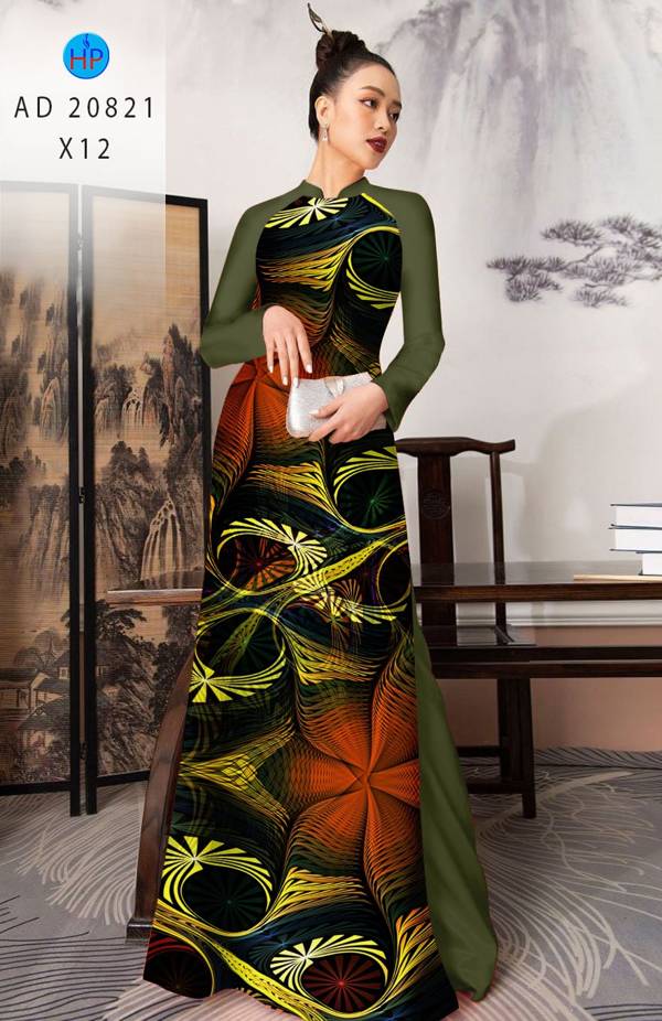 Vải Áo Dài Hoa In 3D Vừa Ra  AD 20821