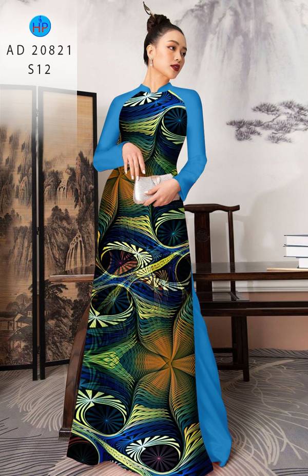 Vải Áo Dài Hoa In 3D Vừa Ra  AD 20821
