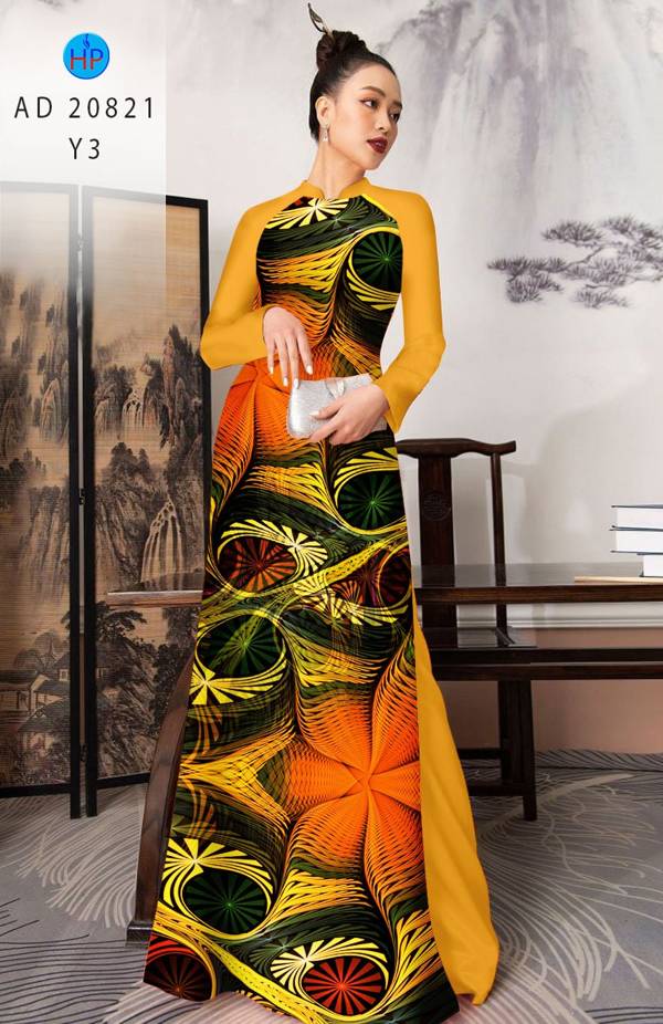 Vải Áo Dài Hoa In 3D Vừa Ra  AD 20821