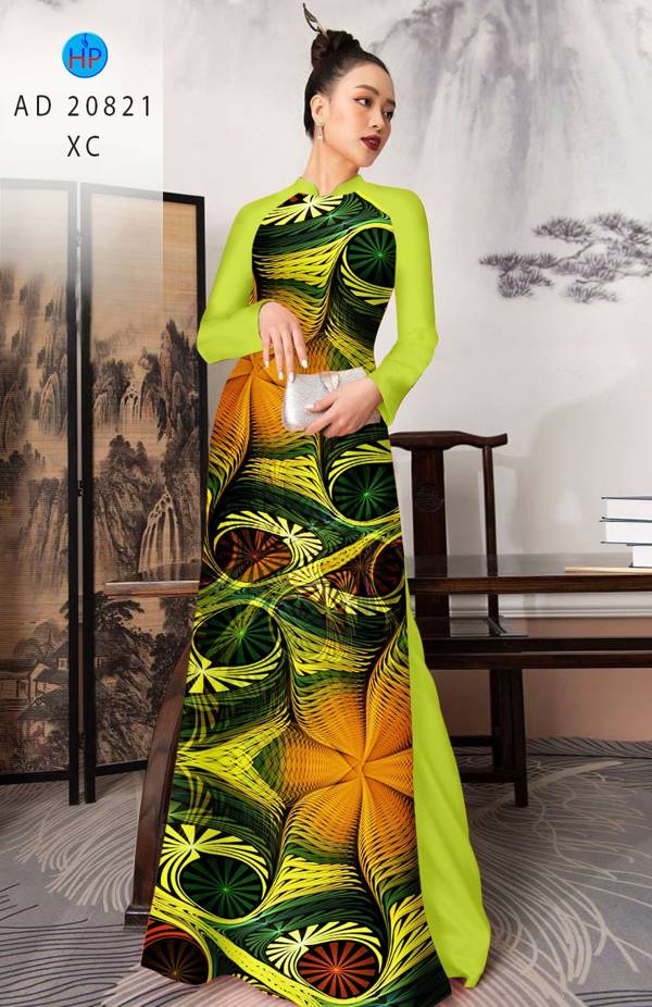Vải Áo Dài Hoa In 3D Vừa Ra  AD 20821
