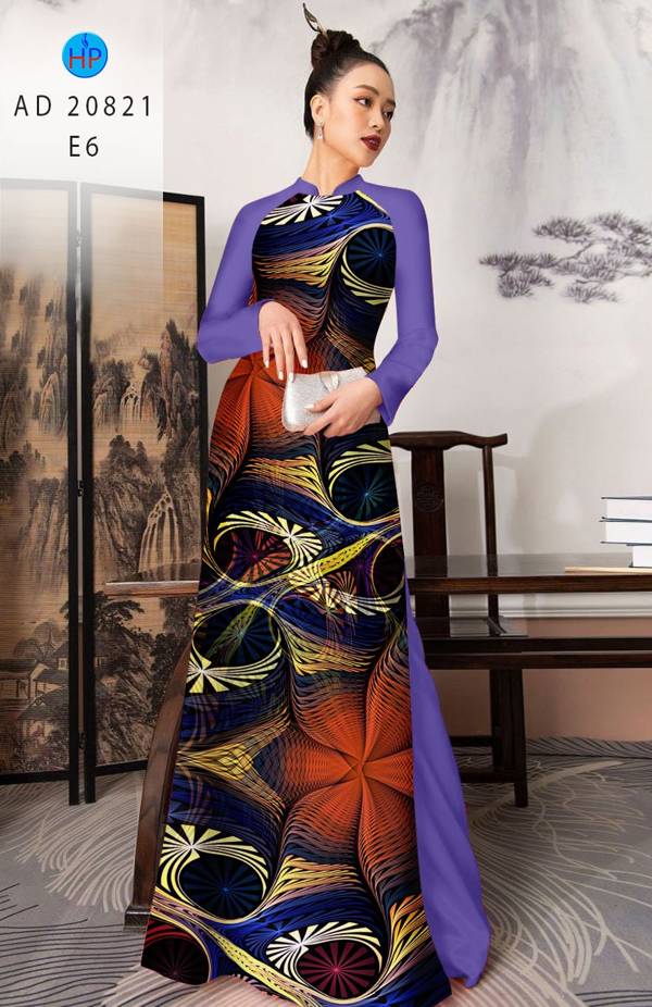 Vải Áo Dài Hoa In 3D Vừa Ra  AD 20821