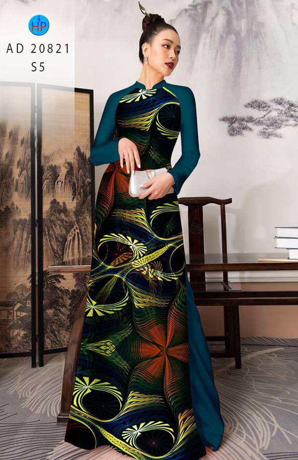 Vải Áo Dài Hoa In 3D Vừa Ra  AD 20821