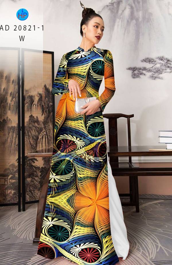 Vải Áo Dài Hoa In 3D Vừa Ra  AD 20821