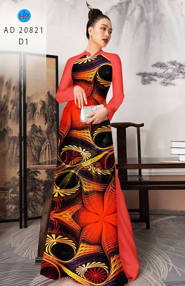 Vải Áo Dài Hoa In 3D Vừa Ra  AD 20821