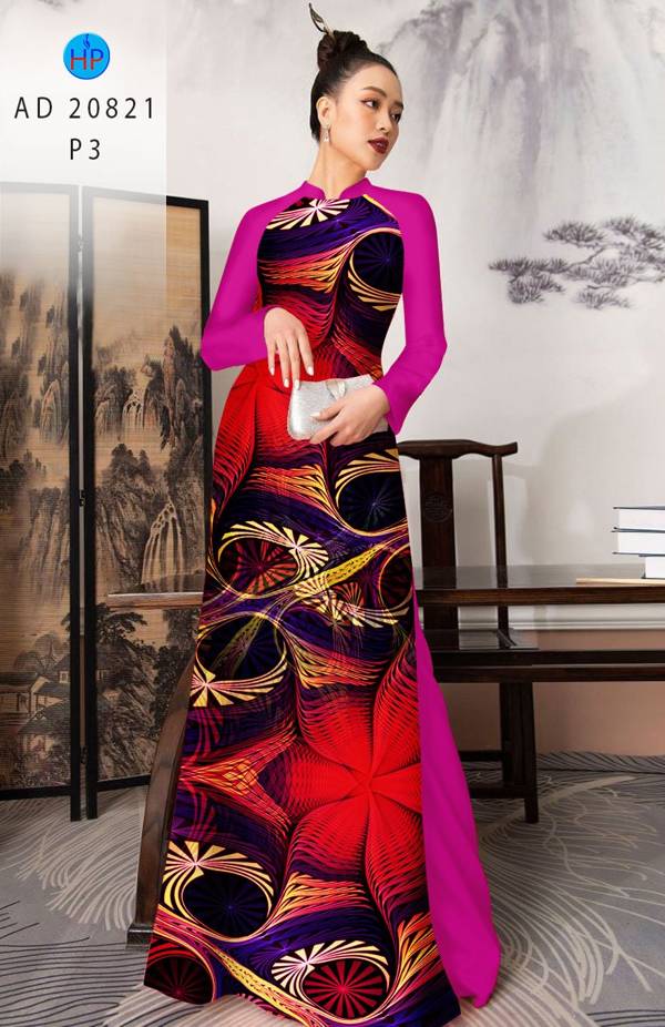 Vải Áo Dài Hoa In 3D Vừa Ra  AD 20821
