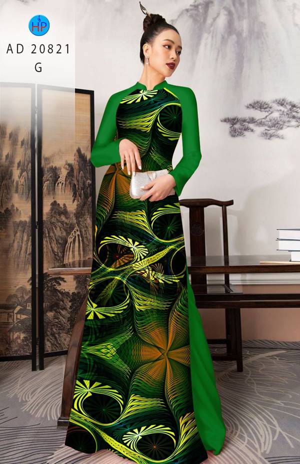 Vải Áo Dài Hoa In 3D Vừa Ra  AD 20821