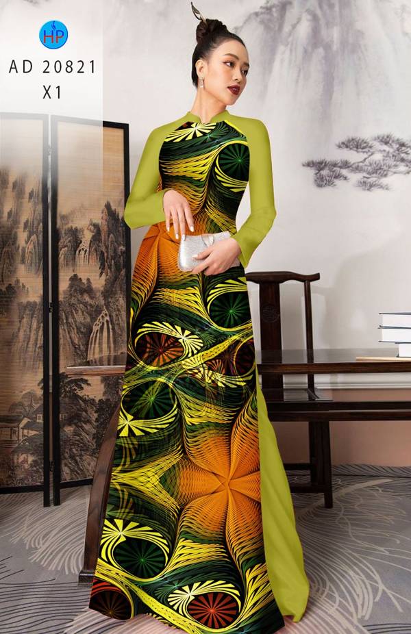 Vải Áo Dài Hoa In 3D Vừa Ra  AD 20821