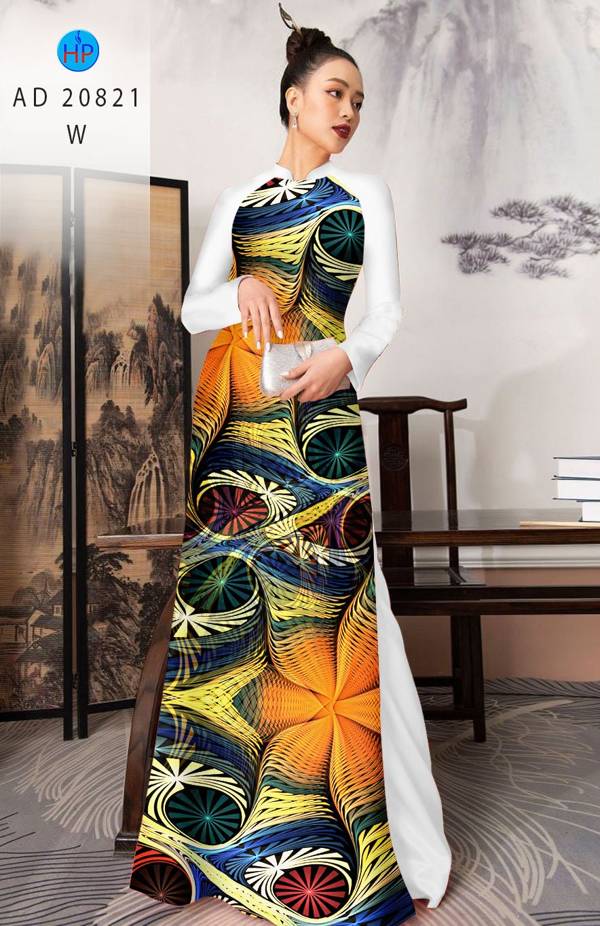 Vải Áo Dài Hoa In 3D Vừa Ra  AD 20821