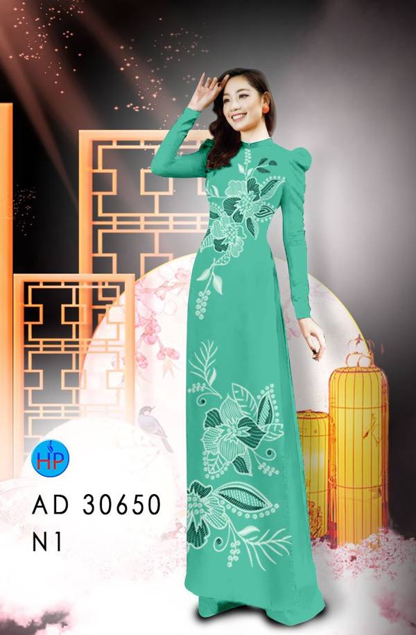 Vải Áo Dài Hoa In 3D Kiểu Mới AD 30650