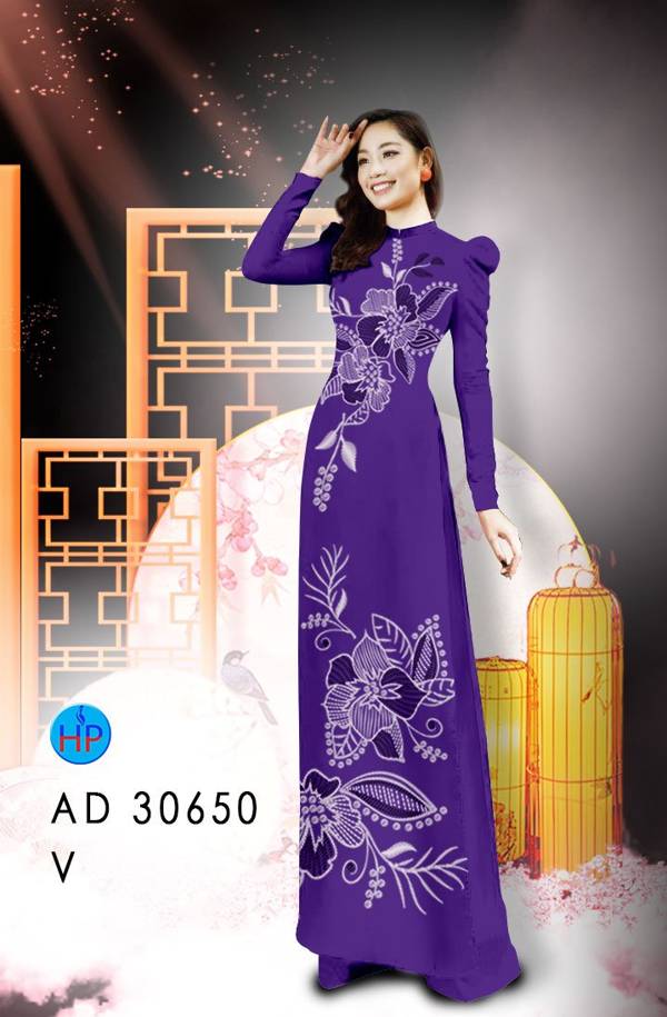 Vải Áo Dài Hoa In 3D Kiểu Mới AD 30650