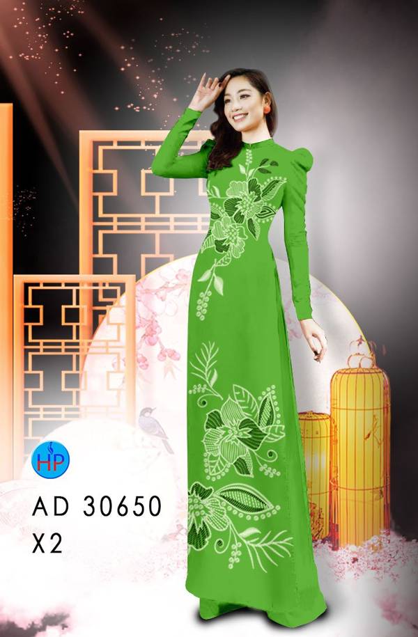 Vải Áo Dài Hoa In 3D Kiểu Mới AD 30650