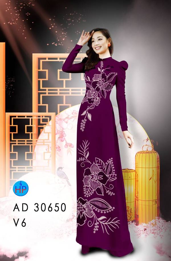 Vải Áo Dài Hoa In 3D Kiểu Mới AD 30650