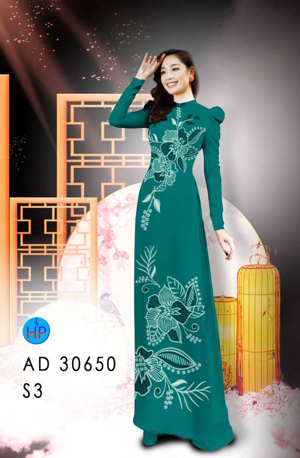 Vải Áo Dài Hoa In 3D Kiểu Mới AD 30650