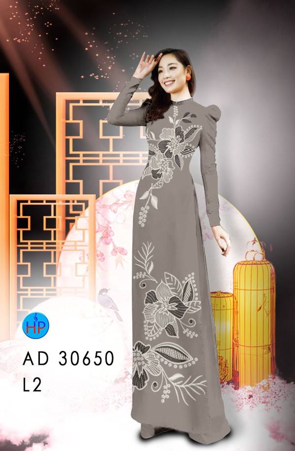 Vải Áo Dài Hoa In 3D Kiểu Mới AD 30650
